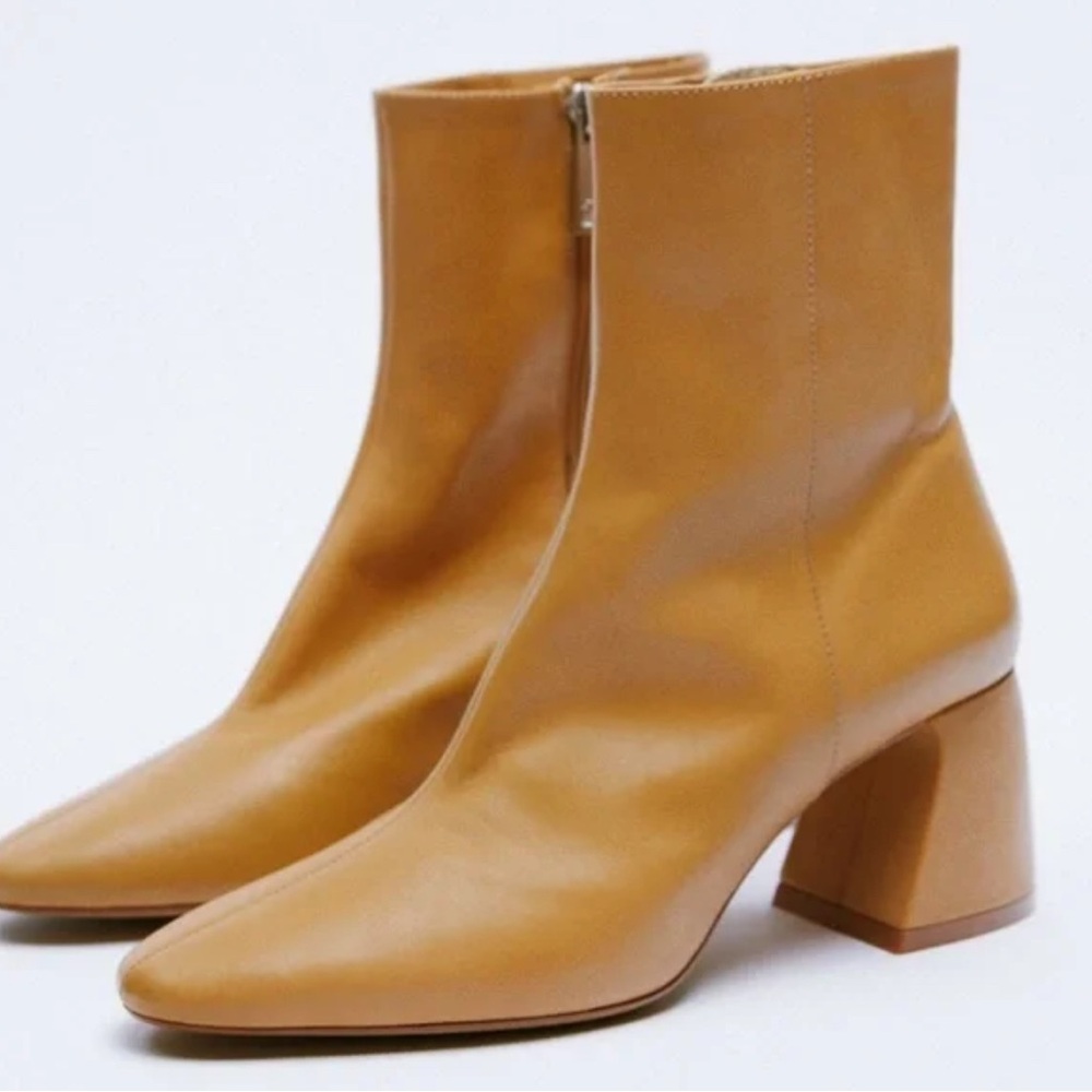 Zara Leather Heeled Boots